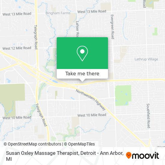 Susan Oxley Massage Therapist map