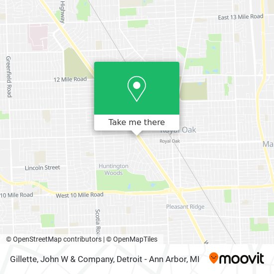 Mapa de Gillette, John W & Company