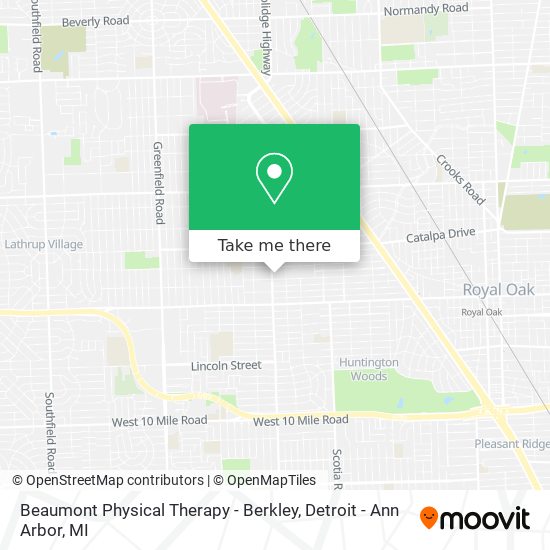 How to get to Beaumont Physical Therapy Berkley in Detroit Ann