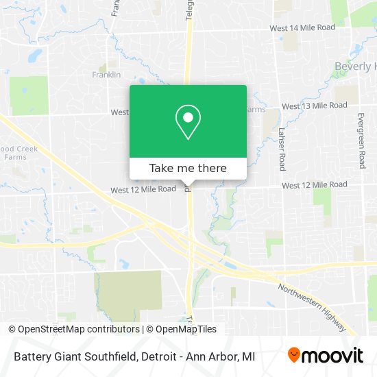 Battery Giant Southfield map