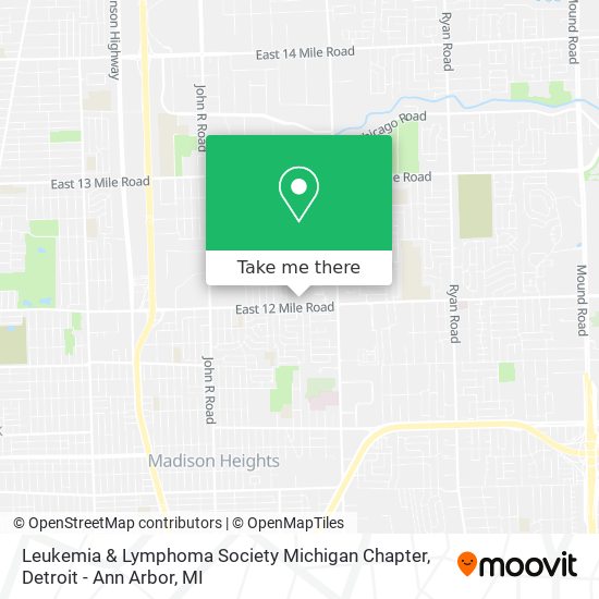 Mapa de Leukemia & Lymphoma Society Michigan Chapter