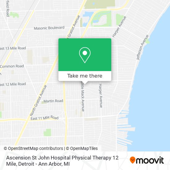 Ascension St John Hospital Physical Therapy 12 Mile map