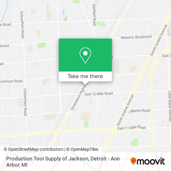 Mapa de Production Tool Supply of Jackson