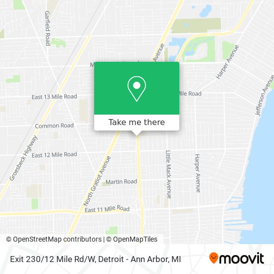 Exit 230/12 Mile Rd/W map