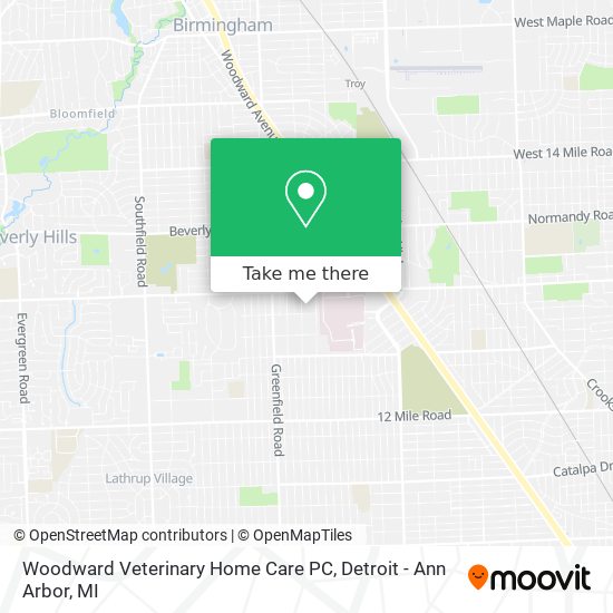 Mapa de Woodward Veterinary Home Care PC