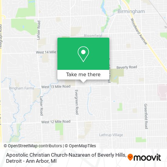 Apostolic Christian Church-Nazarean of Beverly Hills map