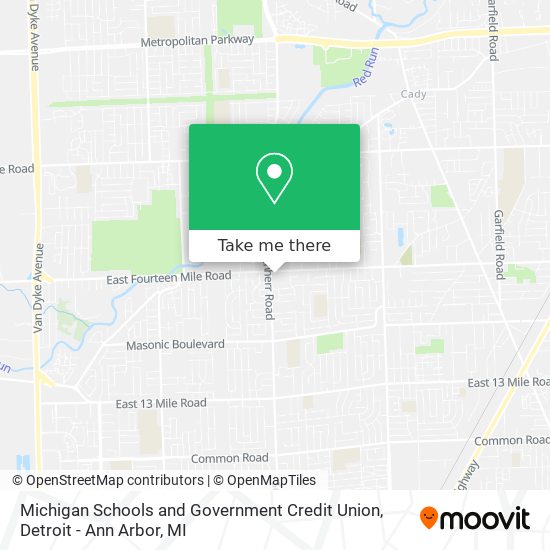 Mapa de Michigan Schools and Government Credit Union