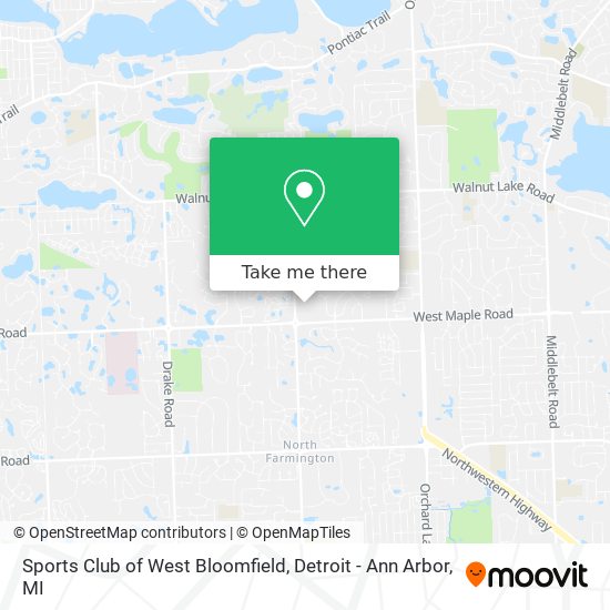 Sports Club of West Bloomfield map
