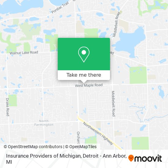 Insurance Providers of Michigan map