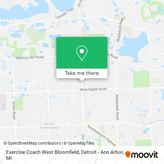 Mapa de Exercise Coach West Bloomfield
