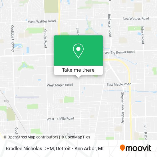 Mapa de Bradlee Nicholas DPM