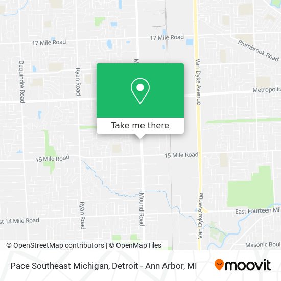 Pace Southeast Michigan map