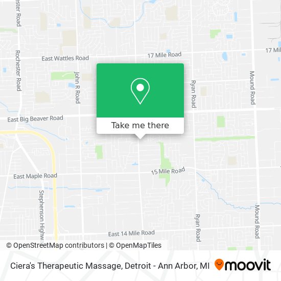 Mapa de Ciera's Therapeutic Massage