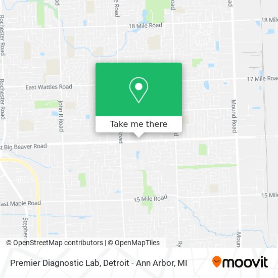 Mapa de Premier Diagnostic Lab