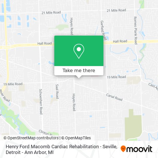 Henry Ford Macomb Cardiac Rehabilitation - Seville map