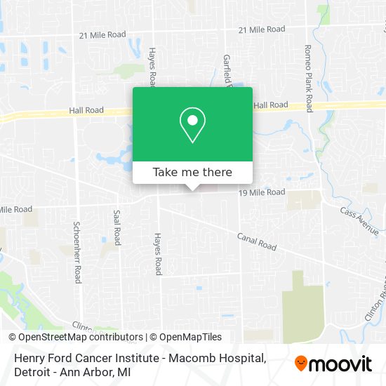 Henry Ford Cancer Institute - Macomb Hospital map