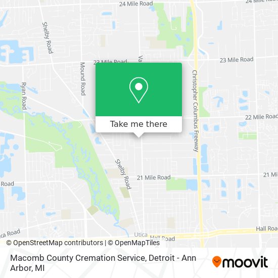 Macomb County Cremation Service map