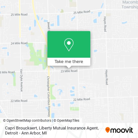 Mapa de Capri Brouckaert, Liberty Mutual Insurance Agent