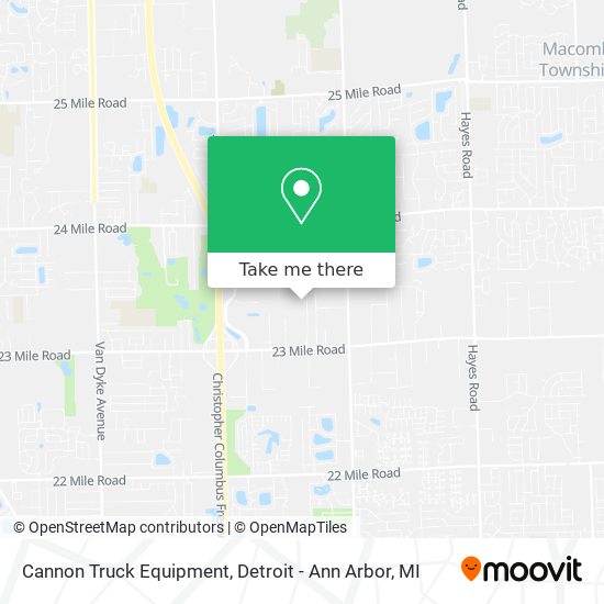 Cannon Truck Equipment map