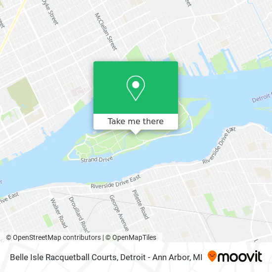 Belle Isle Racquetball Courts map
