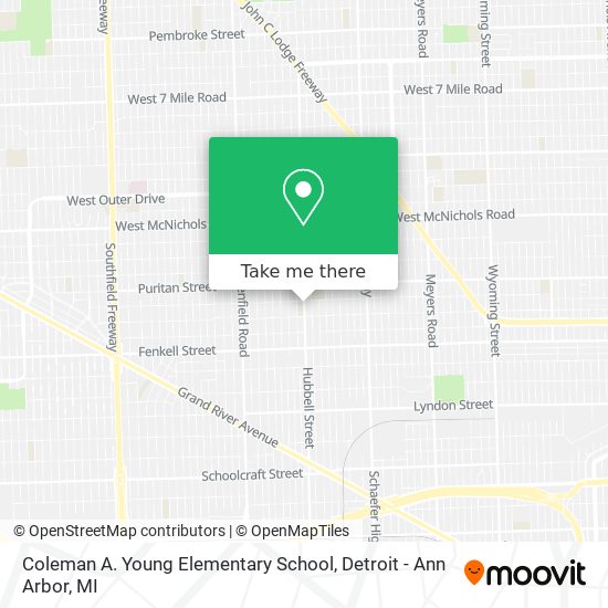 Coleman A. Young Elementary School map