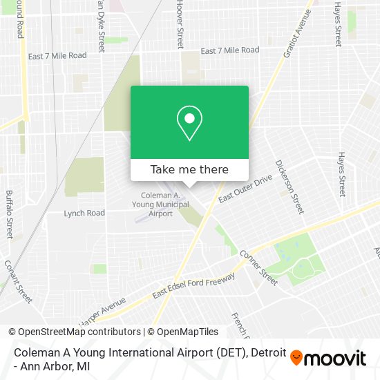 Coleman A Young International Airport (DET) map