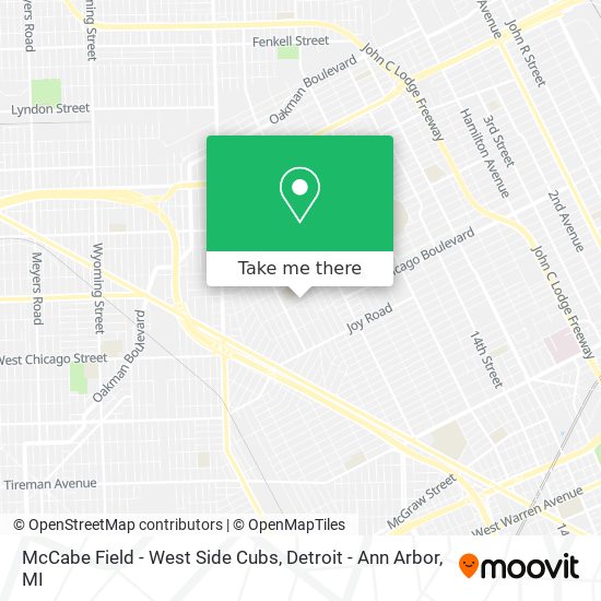Mapa de McCabe Field - West Side Cubs