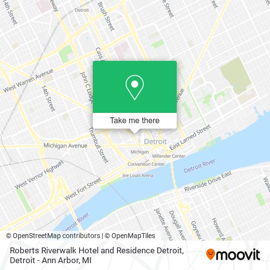 Roberts Riverwalk Hotel and Residence Detroit map