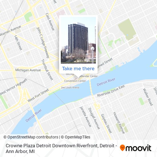 Crowne Plaza Detroit Downtown Riverfront map