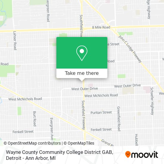 Mapa de Wayne County Community College District GAB