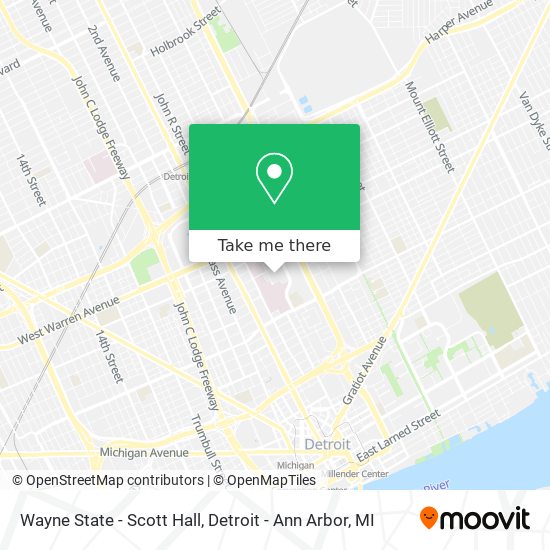 Wayne State - Scott Hall map