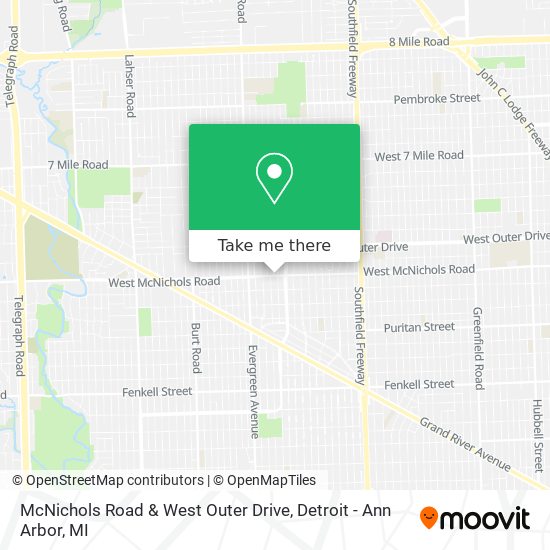 McNichols Road & West Outer Drive map