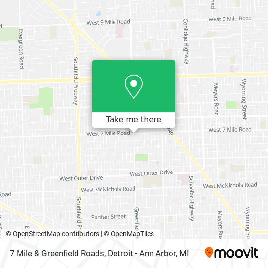 7 Mile & Greenfield Roads map