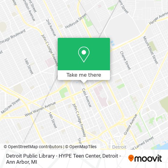 Detroit Public Library - HYPE Teen Center map