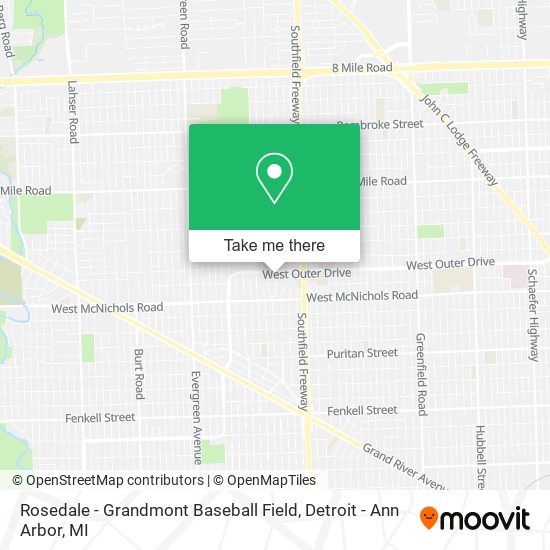 Rosedale - Grandmont Baseball Field map