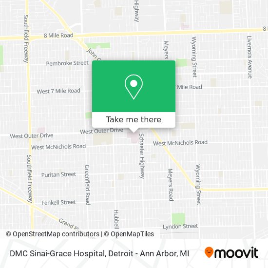 Mapa de DMC Sinai-Grace Hospital