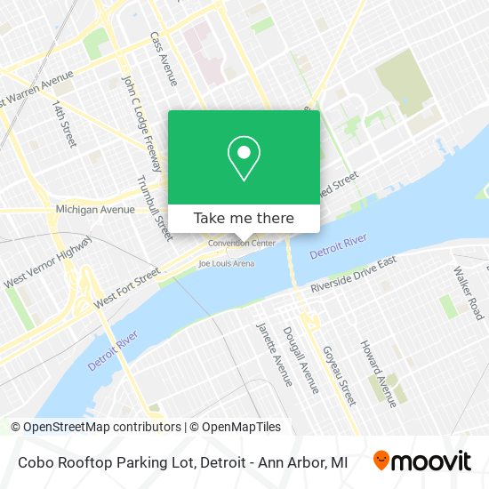 Cobo Rooftop Parking Lot map