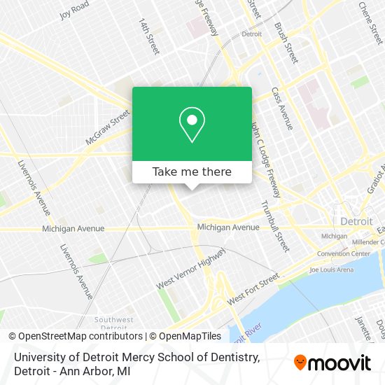 Mapa de University of Detroit Mercy School of Dentistry