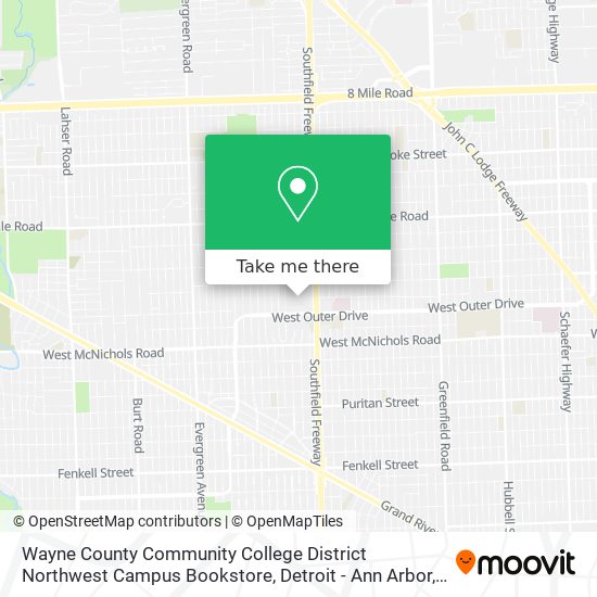 Wayne County Community College District Northwest Campus Bookstore map