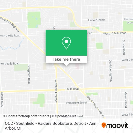 OCC - Southfield - Raiders Bookstore map