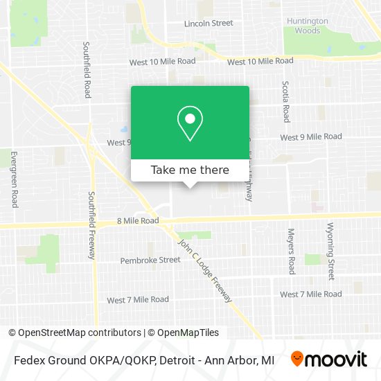 Mapa de Fedex Ground OKPA/QOKP