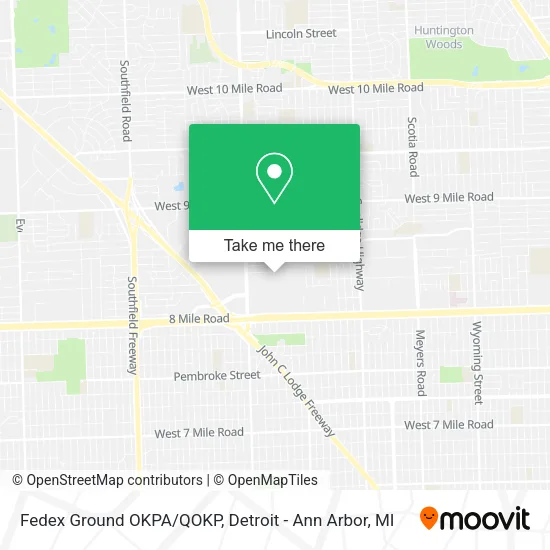 Mapa de Fedex Ground OKPA/QOKP