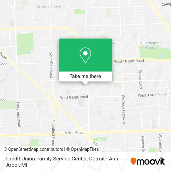 Credit Union Family Service Center map