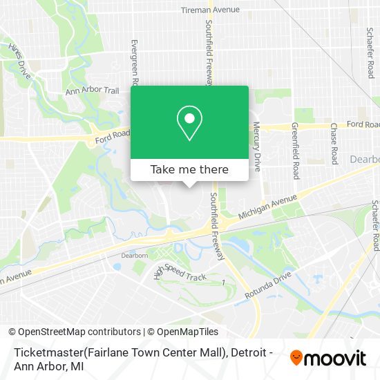 Ticketmaster(Fairlane Town Center Mall) map