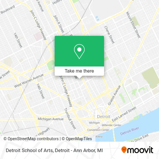 Mapa de Detroit School of Arts