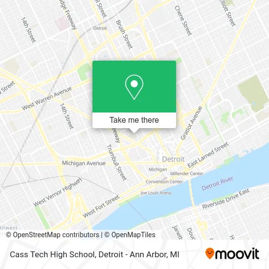 Cass Tech High School map