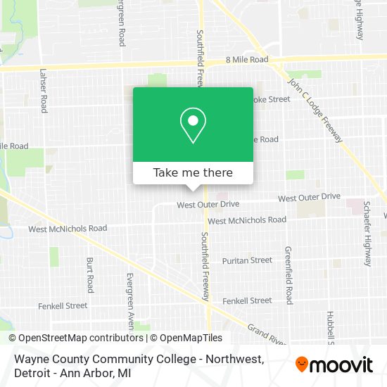 Wayne County Community College - Northwest map