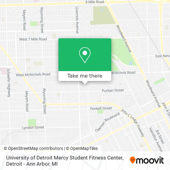 Mapa de University of Detroit Mercy Student Fitness Center