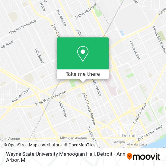 Wayne State University Manoogian Hall map