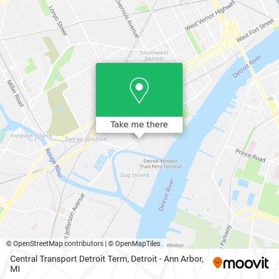 Central Transport Detroit Term map